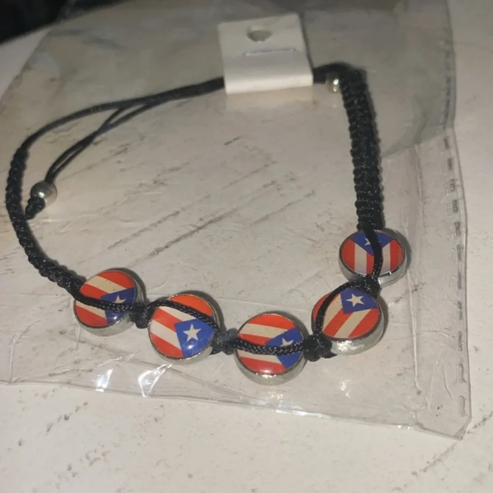 🆕Puerto Rico 🇵🇷 100x35 Island Keychain & PR Flags adjustable unisex Bracelet